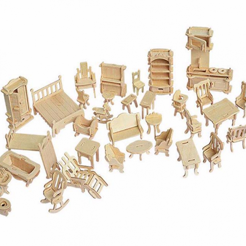 Bộ đồ chơi xếp hình 3D bằng gỗ giúp bé phát triển tư duy sáng tạo